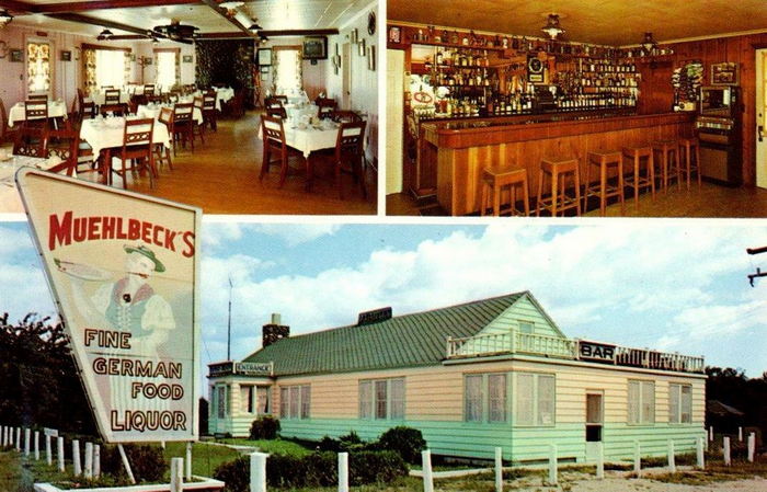 Alcona Brew Haus (Muehlbecks Bavarian Village) - Old Postcard Front (newer photo)